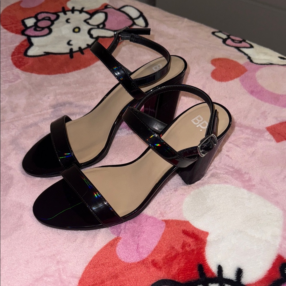 Nordstrom Black Strappy Block Heels